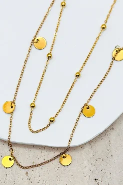 Doubled Disc Charm Necklace