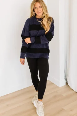Ella Wide Stripe Long Sweater
