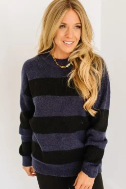 Ella Wide Stripe Long Sweater
