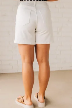 Emmalie High Waist Mom Shorts | White - ANNIEWEAR