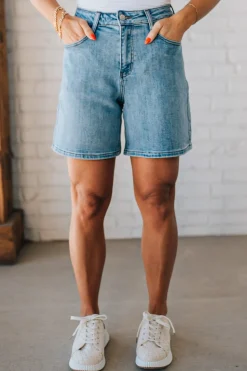 Emmalie High Waist Mom Shorts | Denim - ANNIEWEAR