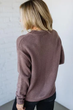 Eva Button Front Notched Sweater