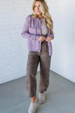 Eva Button Front Notched Sweater