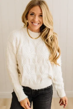 Eyelash Finish Checkerboard Sweater