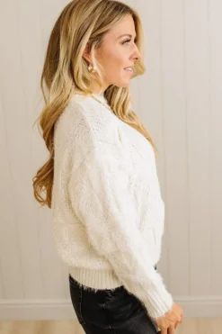 Eyelash Finish Checkerboard Sweater