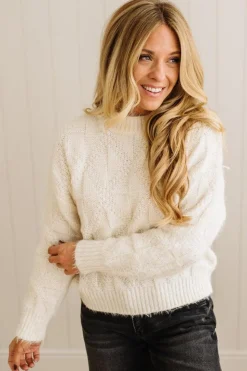 Eyelash Finish Checkerboard Sweater