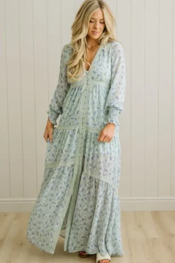 Floral + Lace Button Down Maxi