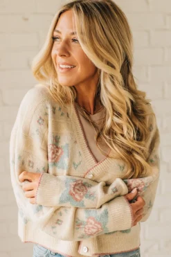 Floral Accent Cozy Cardigan