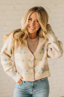Floral Accent Cozy Cardigan