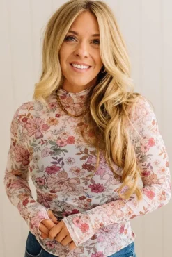 Floral Mesh Top