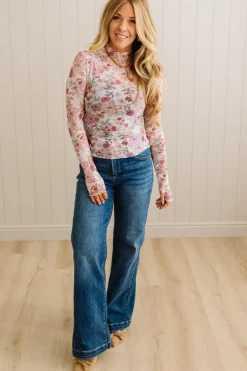 Floral Mesh Top