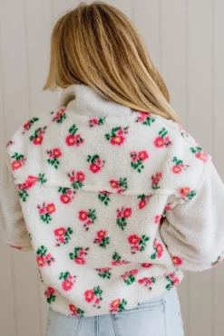 Floral Sherpa Pullover
