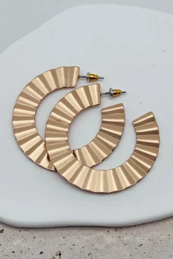 Fluted Flat Hoop Earrings