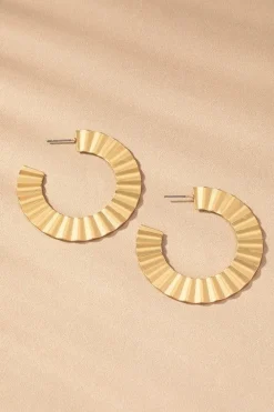 Fluted Flat Hoop Earrings