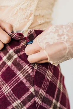 Frayed Hem Plaid Mini Skirt