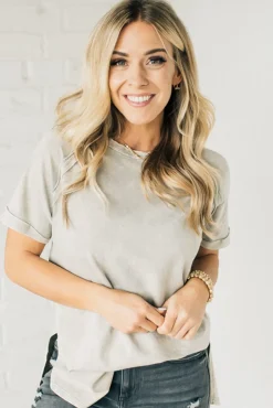 French Terry Acid Wash Top