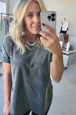 French Terry Acid Wash Top