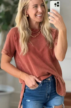 French Terry Acid Wash Top