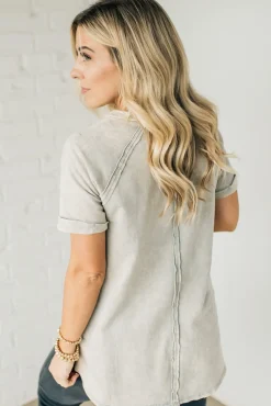 French Terry Acid Wash Top