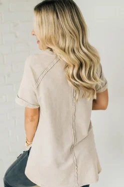 French Terry Acid Wash Top