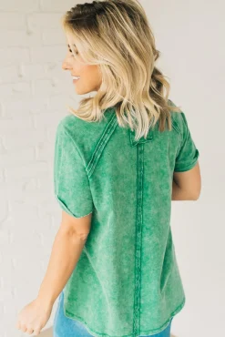 French Terry Acid Wash Top