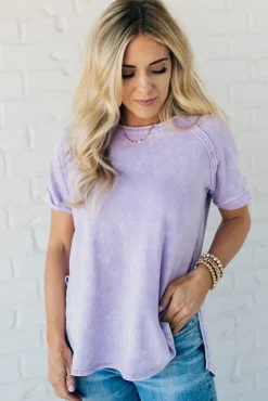 French Terry Acid Wash Top