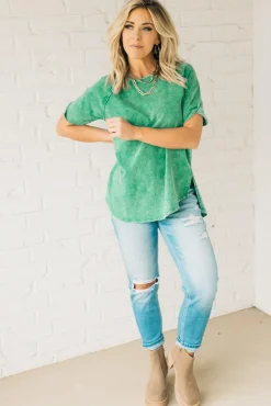 French Terry Acid Wash Top