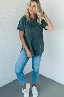 French Terry Acid Wash Top