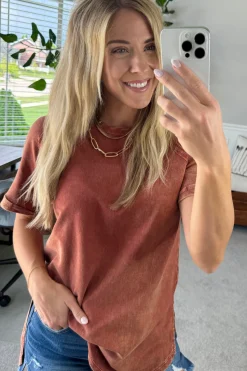 French Terry Acid Wash Top