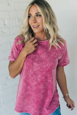 French Terry Acid Wash Top