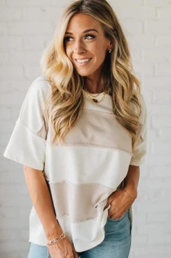 French Terry Contrast Color Block Top