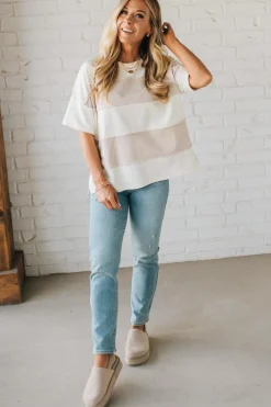 French Terry Contrast Color Block Top