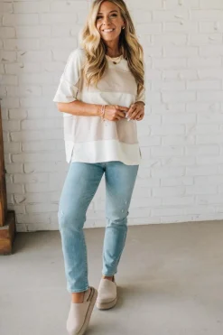 French Terry Contrast Color Block Top