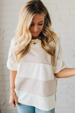 French Terry Contrast Color Block Top