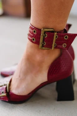 Gracie Pointed Toe Grommet Detail Heels