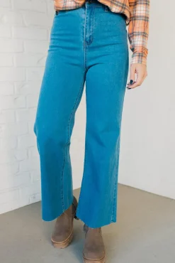Greta High Rise Wide Leg Pants | Denim - ANNIEWEAR