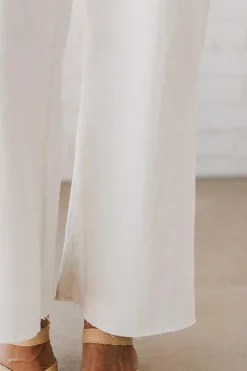 Greta High Rise Wide Leg Pants | White - ANNIEWEAR