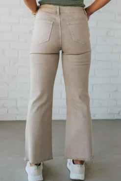 Haddie Frayed Hem Jeans | Ash Mocha - ZENANA