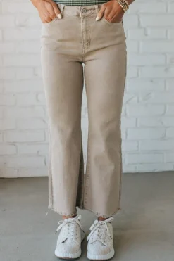 Haddie Frayed Hem Jeans | Ash Mocha - ZENANA