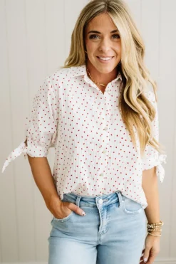 Hearts and Bows Button Front Top