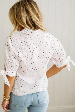 Hearts and Bows Button Front Top