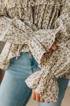 High Low Floral Tie Front Peplum