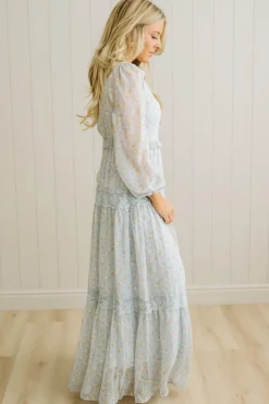 Irina Floral Lace Paneled Maxi