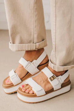 Kamie Chunky Strap Sandals | White