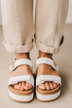 Kamie Chunky Strap Sandals | White