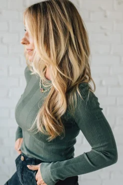 Katie Ribbed Slim Sweater