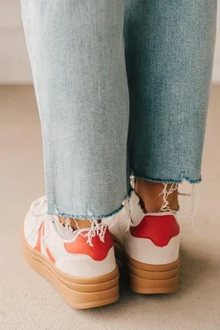 Kimmy Double Stripe Sneakers | Red