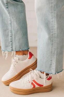 Kimmy Double Stripe Sneakers | Red