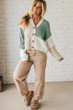 Knitted Colorblock Cardigan