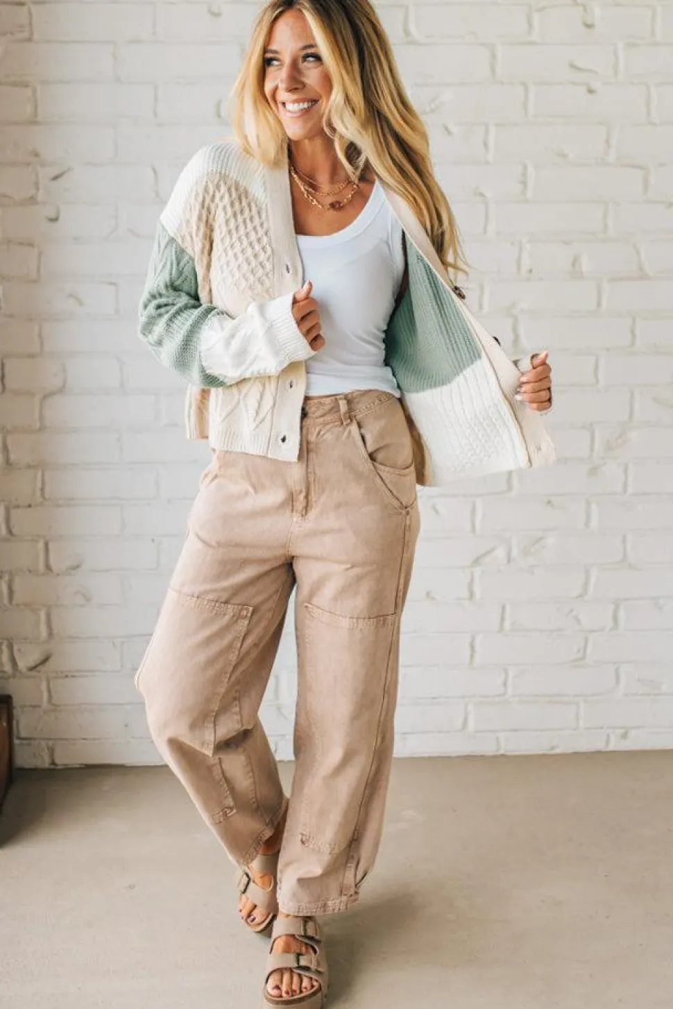 Knitted Colorblock Cardigan